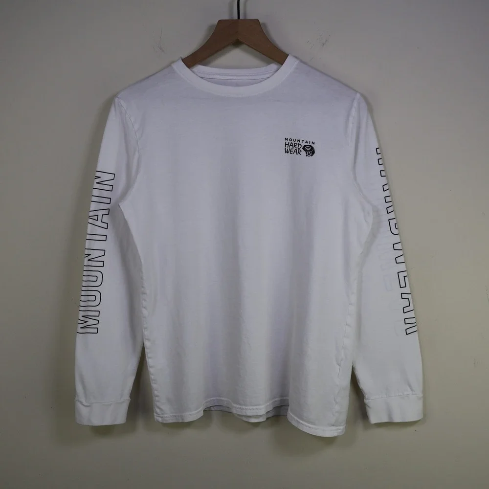 Mountain Hardwear Graphic Long Sleeve‎ Tee Size S Gorpcore White Organic Cotton